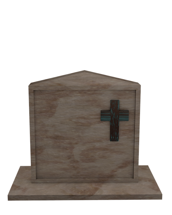 Wooden Cross Tombstone Design PNG