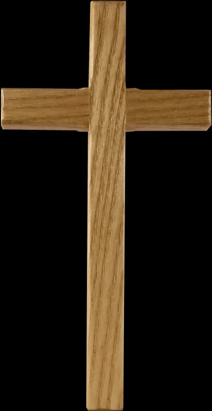 Wooden Crosson Black Background PNG