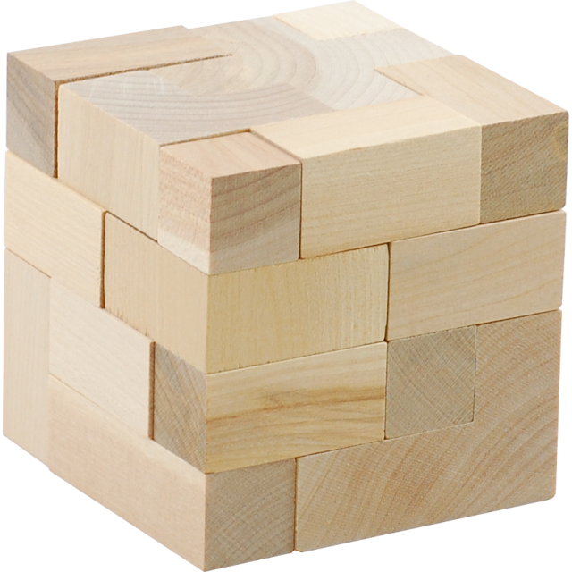 Wooden Cube Puzzle Construction PNG