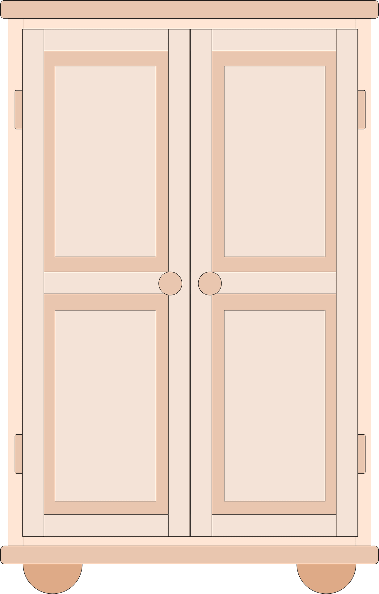 Wooden Cupboard Closet Illustration PNG