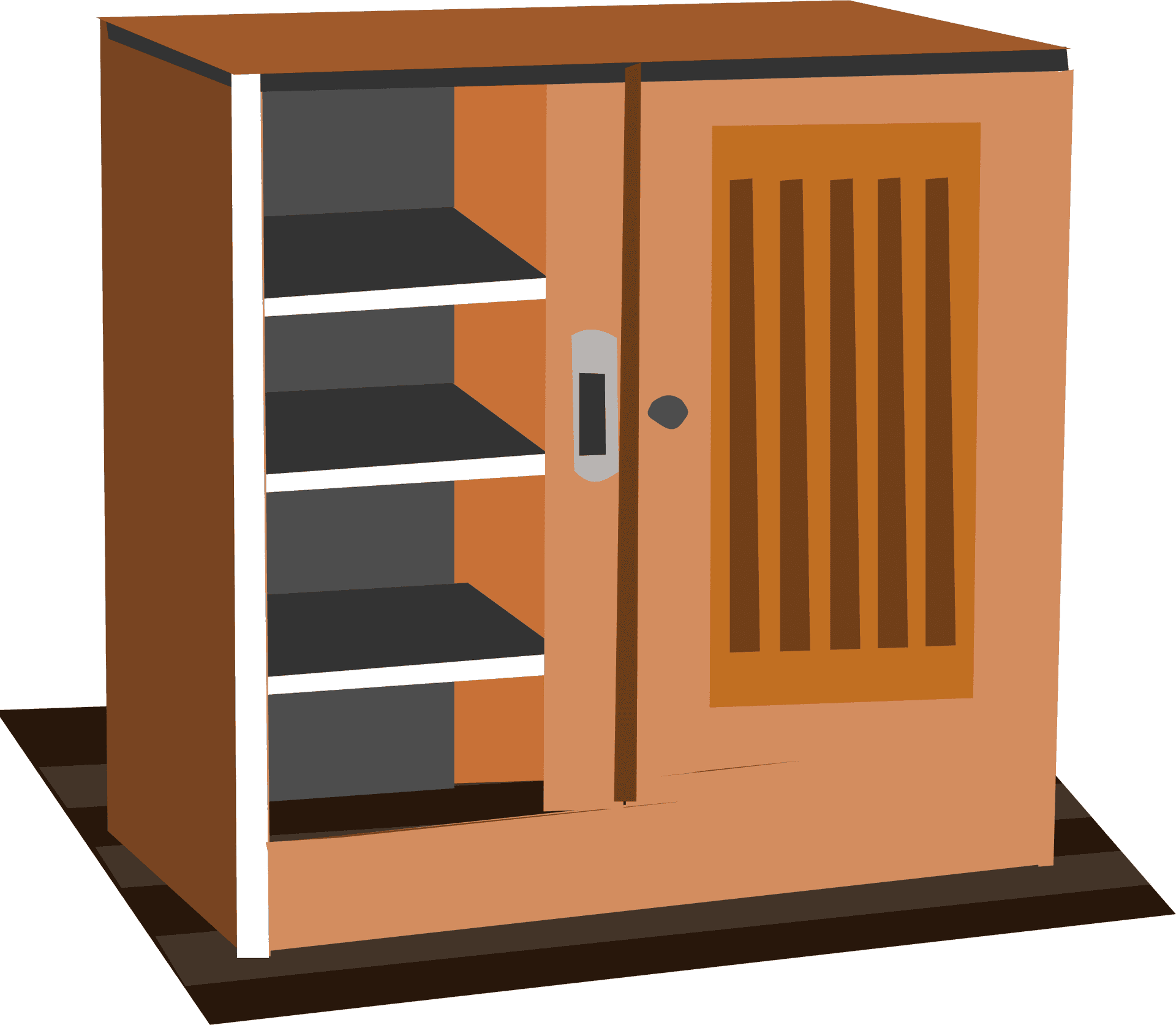 Wooden Cupboard Closet Illustration PNG