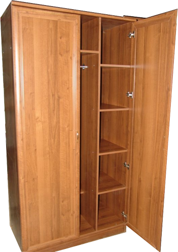 Wooden Cupboard Closet Open Doors PNG