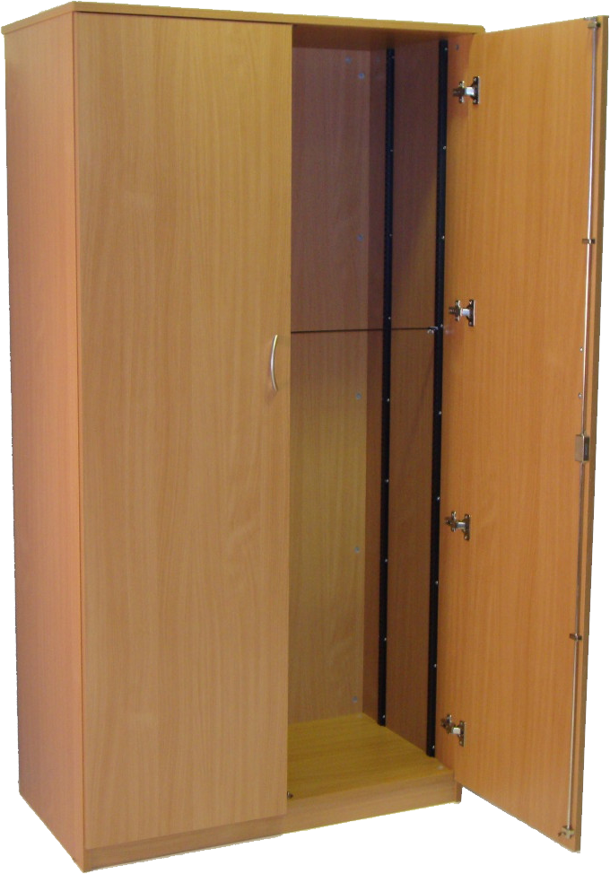 Wooden Cupboard Open Doors PNG