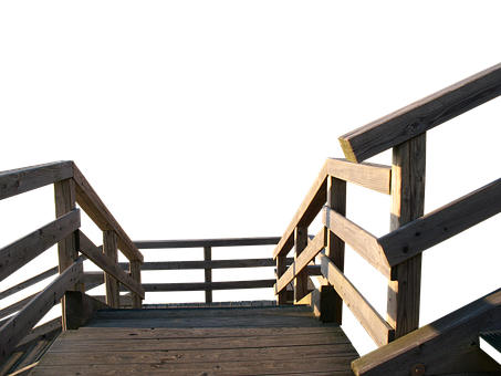 Wooden Deck Stairs Nighttime PNG