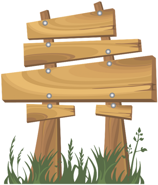 Wooden Direction Signs Vector PNG