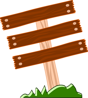 Wooden Direction Signs Vector PNG