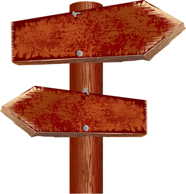 Wooden Directional Signpost Blank PNG