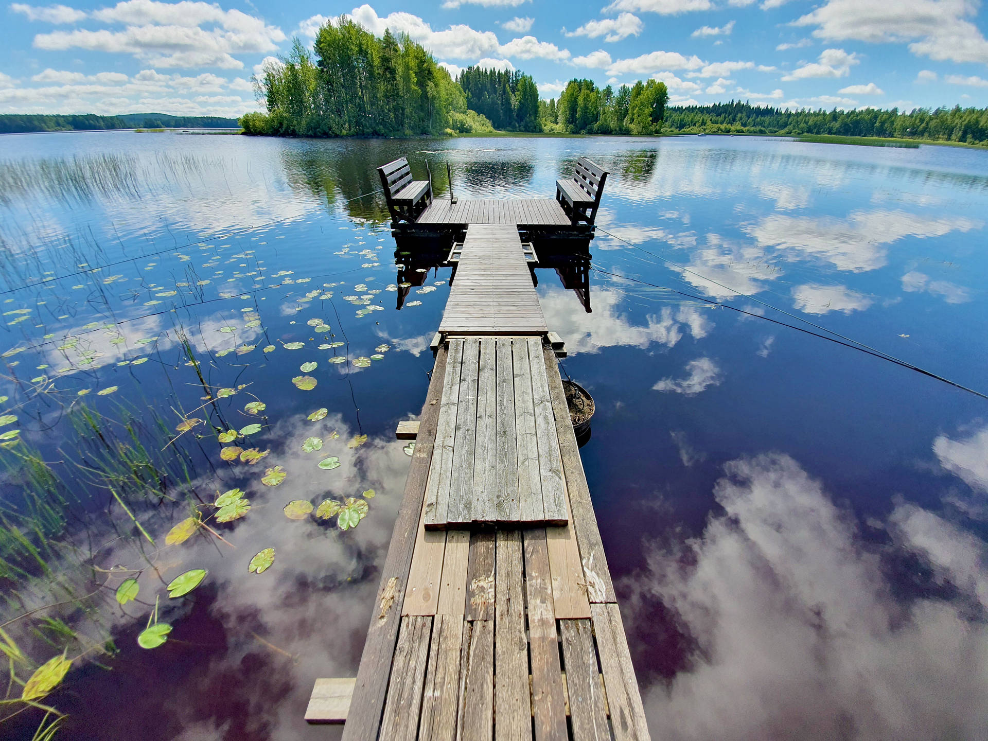 Wooden Dock At Karstula Finland