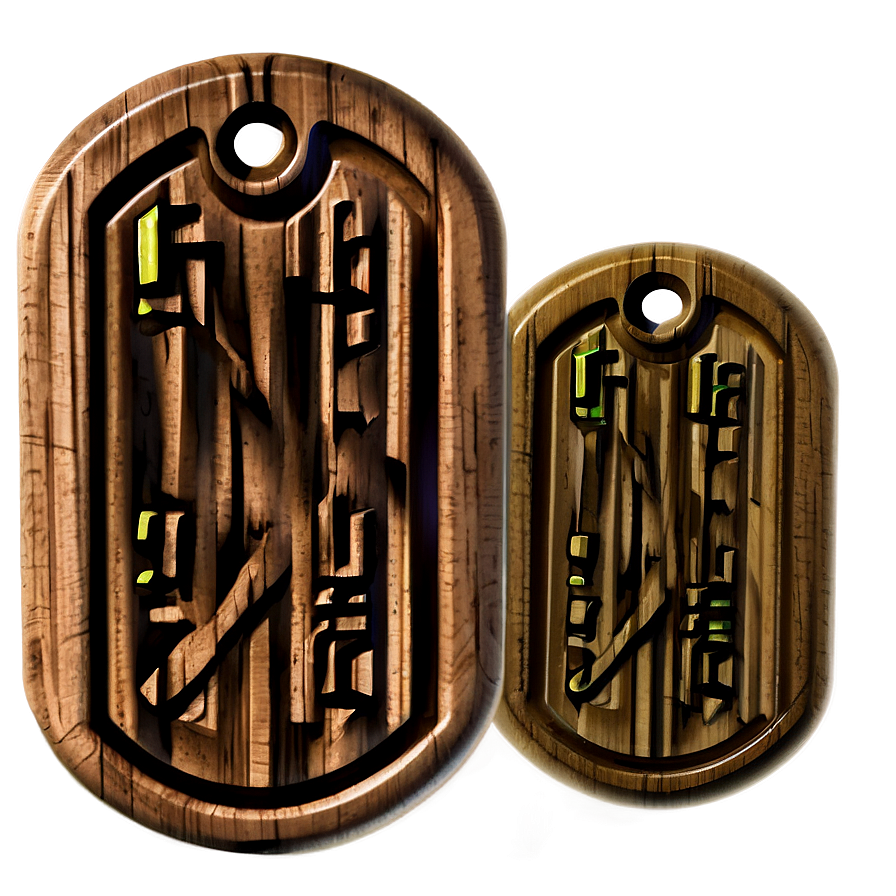 Wooden Dog Tag Png 06122024 PNG