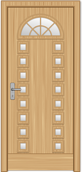 Wooden Doorwith Glass Panels.jpg PNG