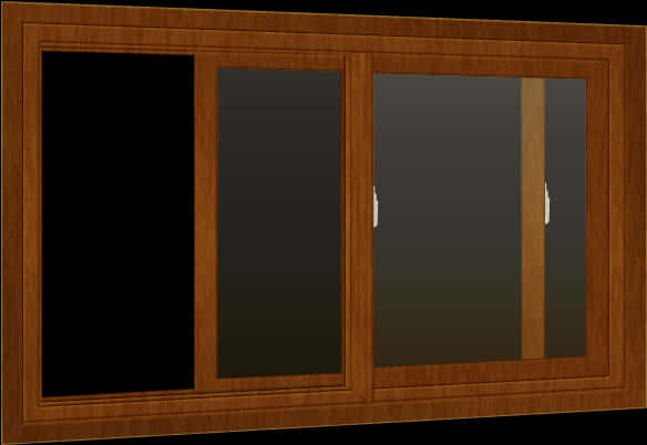 Wooden Double Pane Window PNG