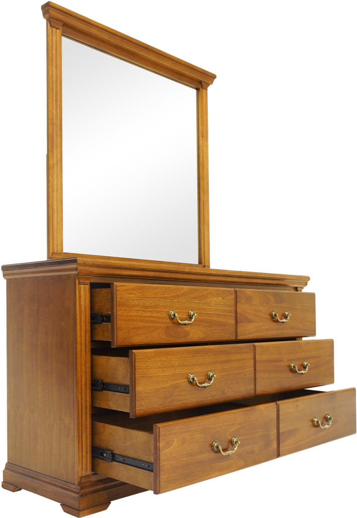 Wooden Dressing Tablewith Mirror PNG
