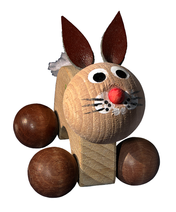 Wooden Easter Bunny Figurine PNG