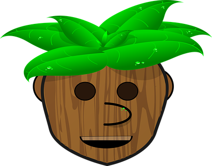 Wooden Face Cartoon Emoji PNG