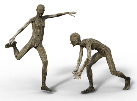 Wooden Figures Dynamic Pose PNG