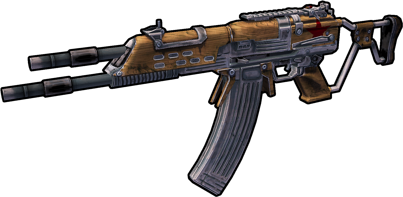 Wooden Finish Assault Rifle PNG