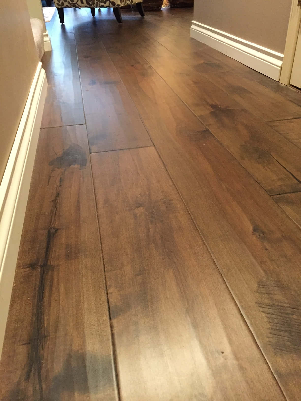 "A beautiful and natural wooden floor in a home setting."