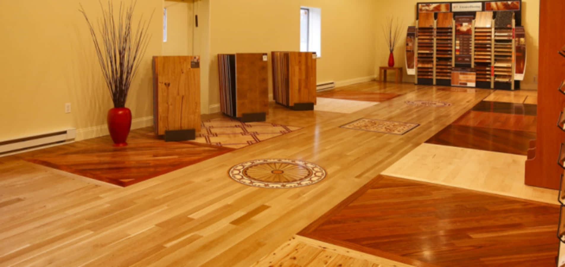 Hardwood Flooring In A Room With Many Different Colors