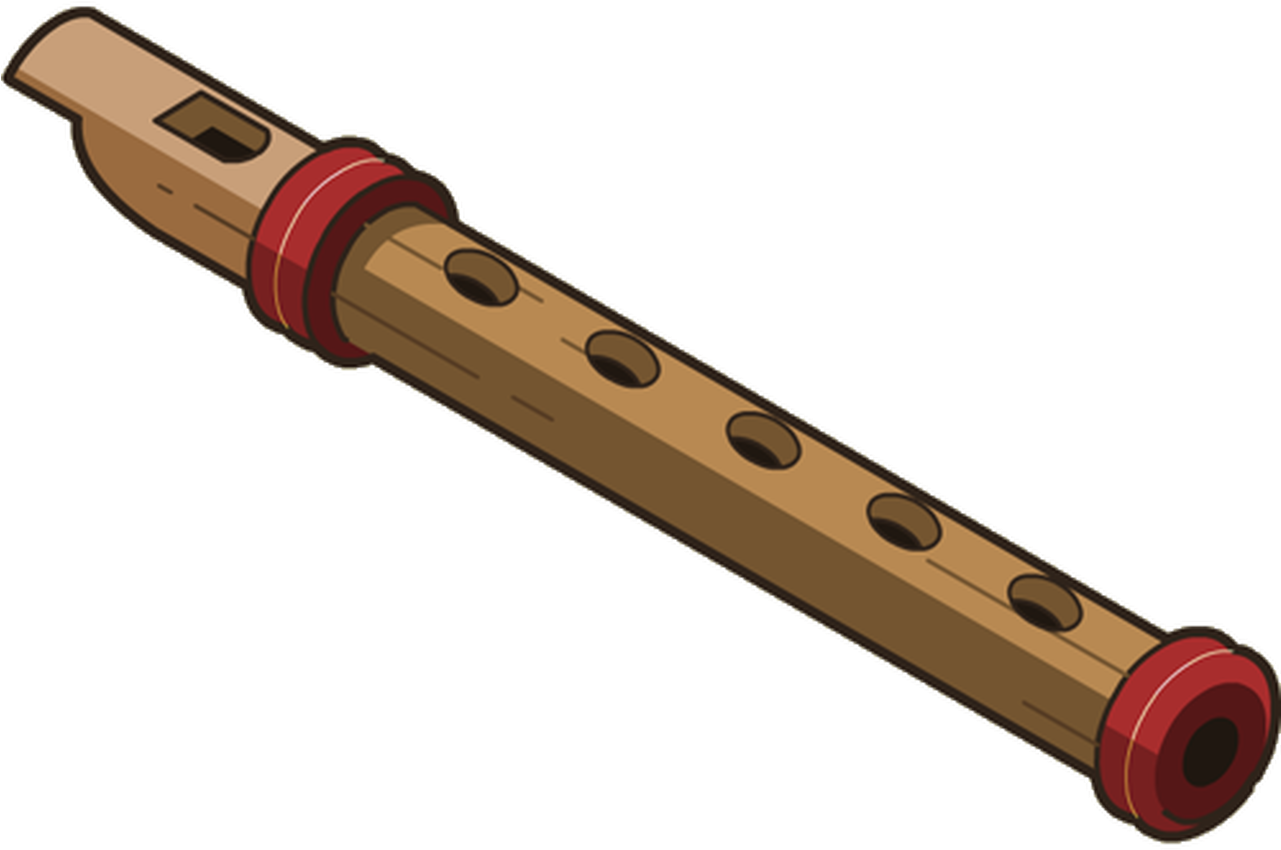 Wooden Flute Illustration PNG