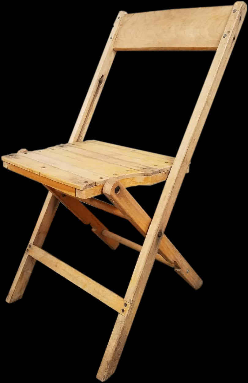 Wooden Folding Chair Isolated PNG