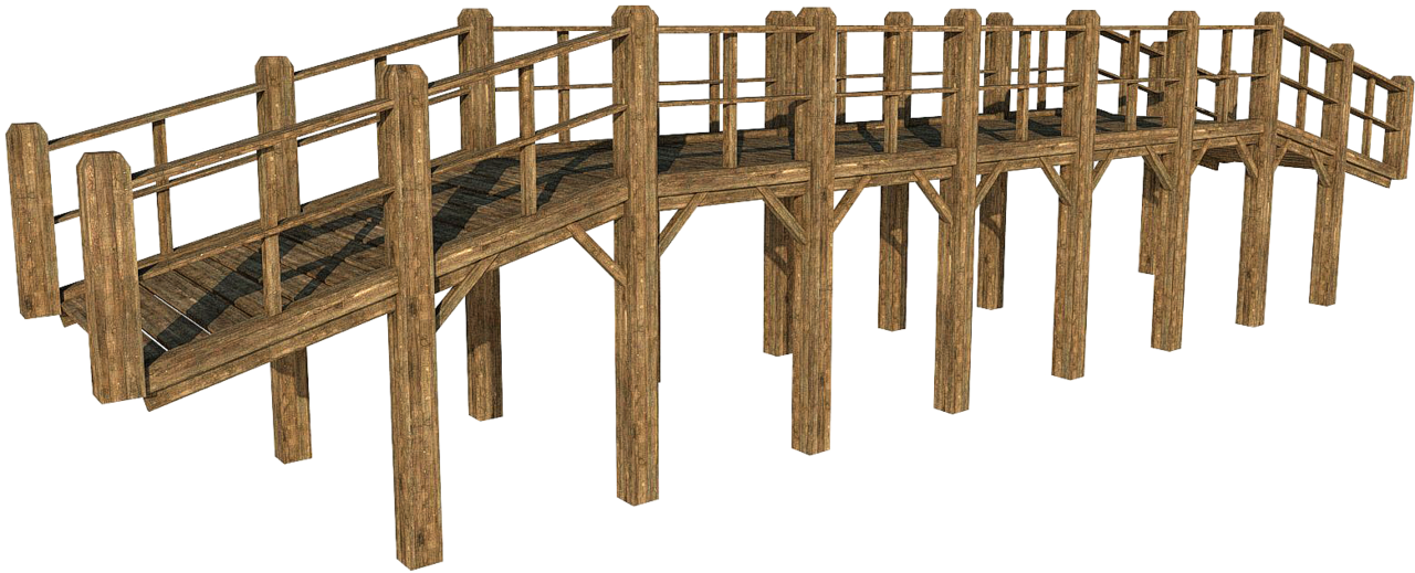 Wooden Footbridge3 D Model PNG