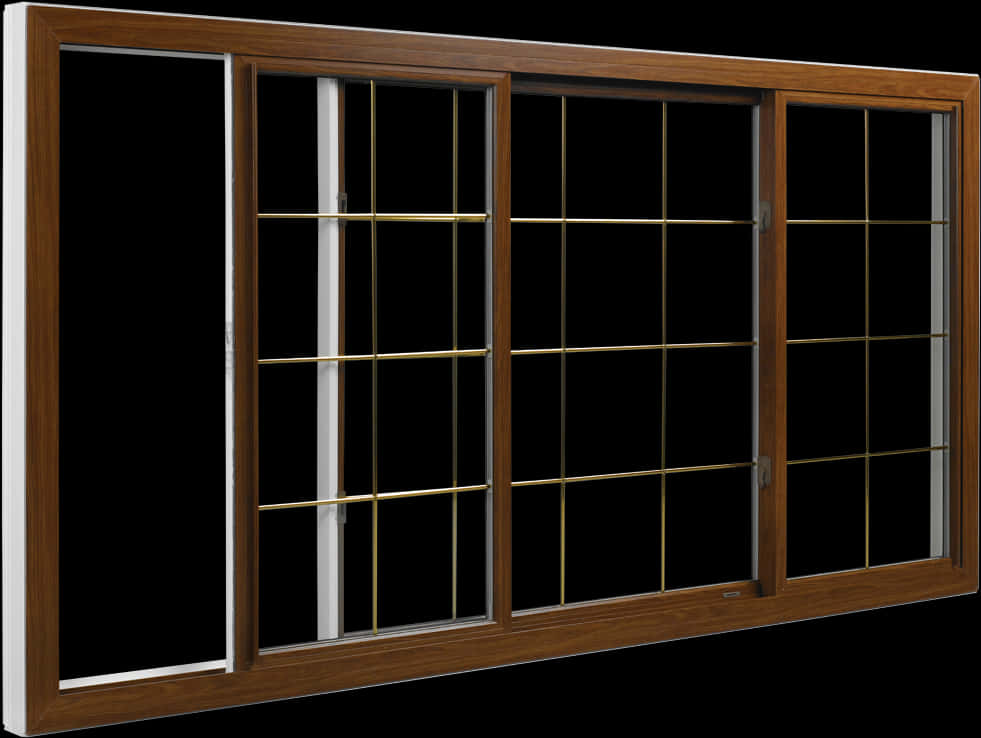 Wooden Frame Sliding Window PNG