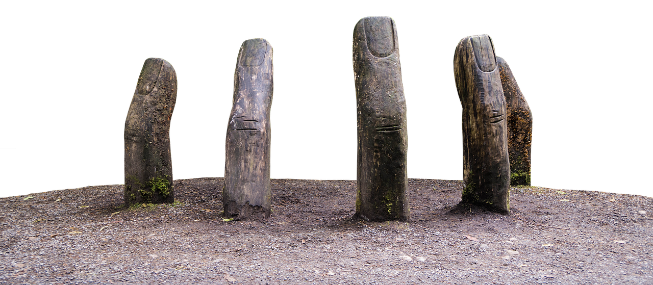 Wooden Hand Sculptures PNG
