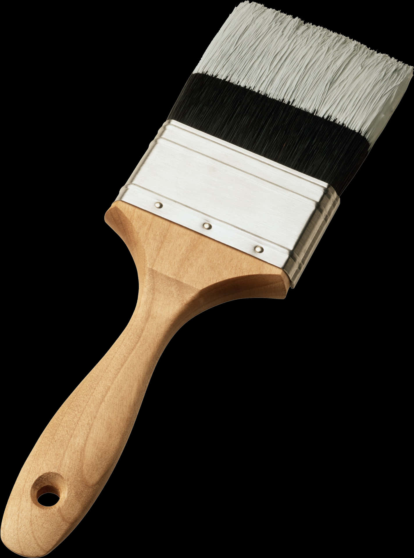 Wooden Handle Paint Brush Isolated PNG