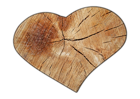Wooden Heart Cracks Texture PNG