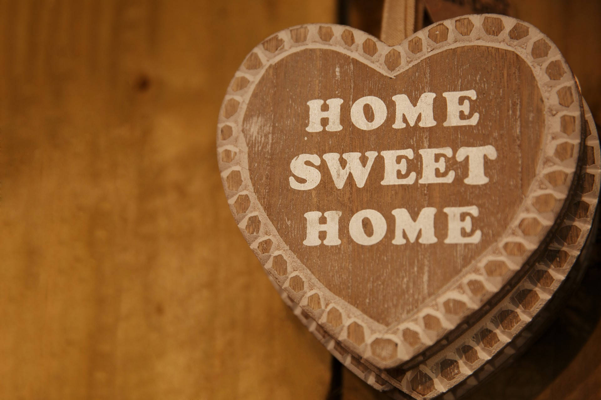 Wooden Heart Home Sweet Home Wallpaper