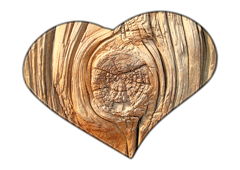 Wooden Heart Texture PNG