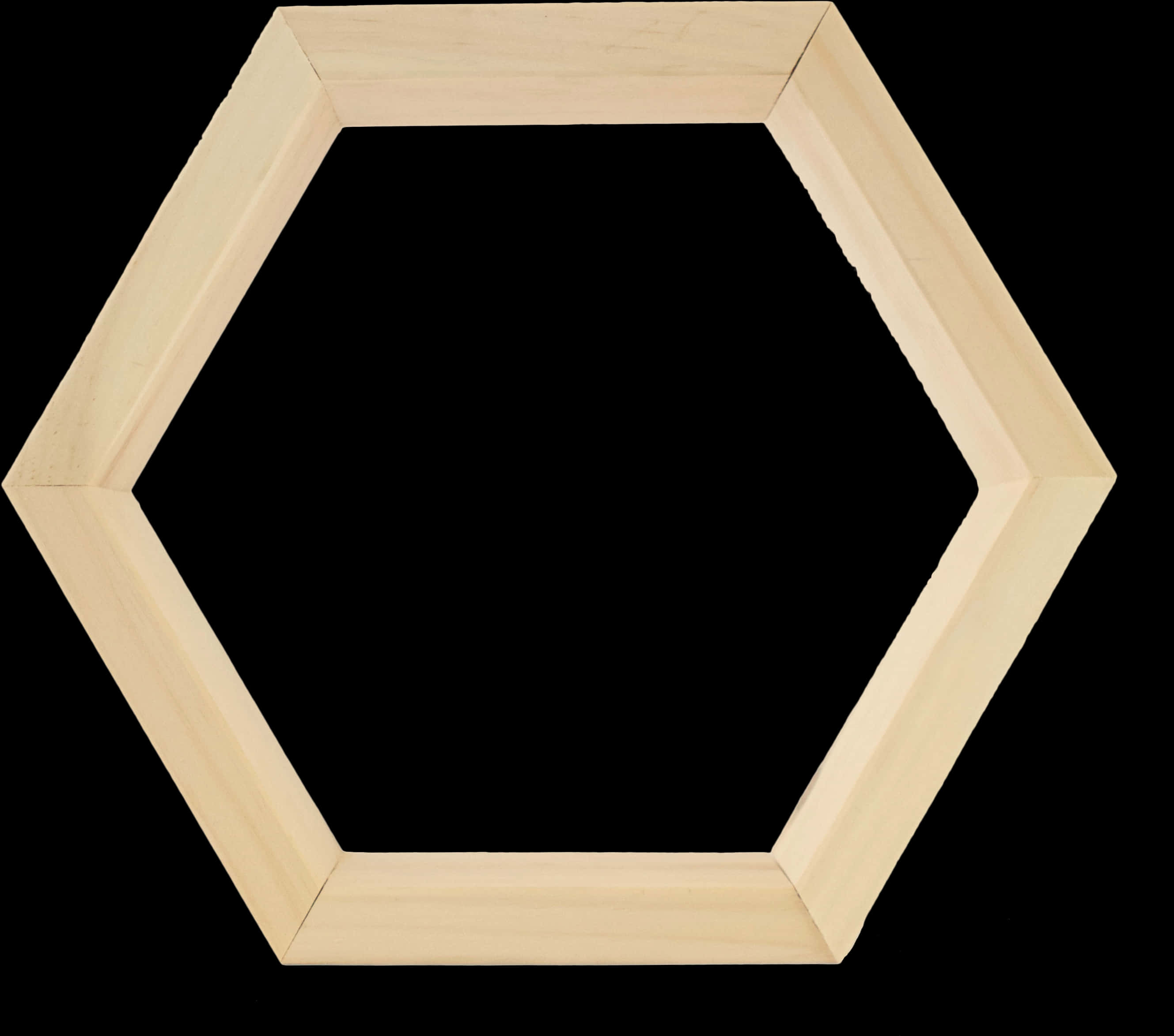 Wooden Hexagon Frame PNG