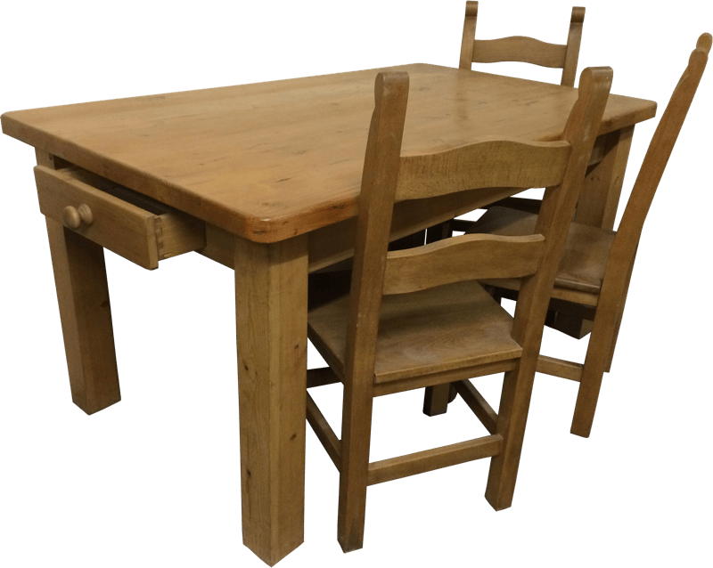 Wooden Kitchen Tableand Chairs Set PNG