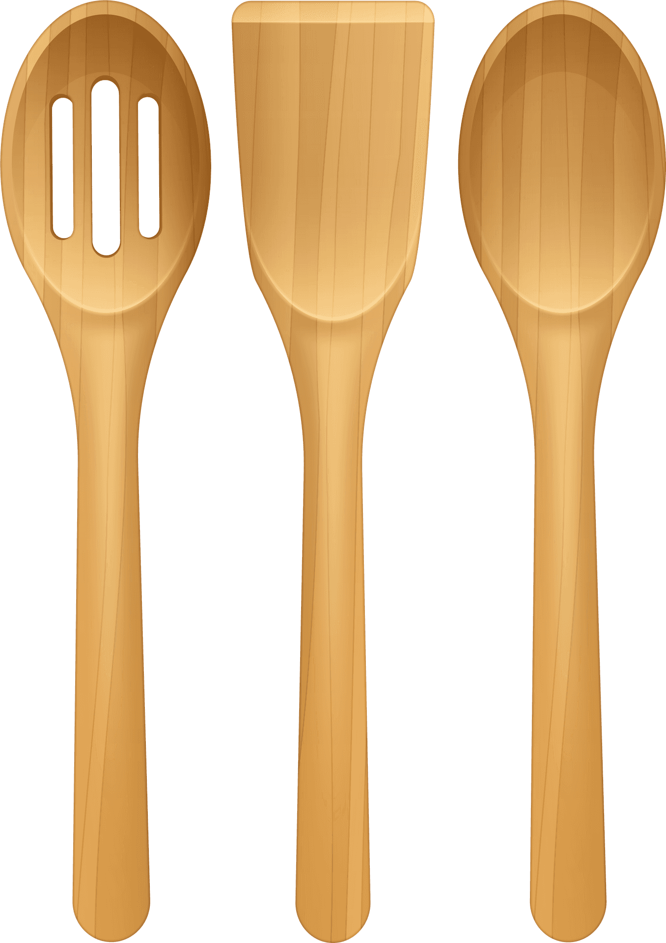 Wooden Kitchen Utensils Set PNG