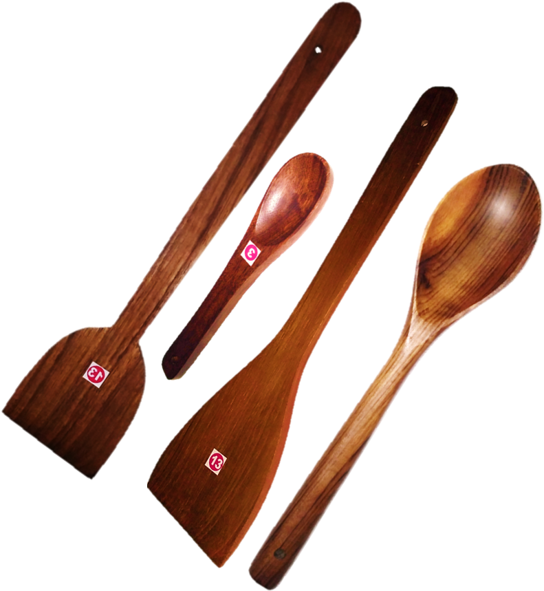 Wooden Kitchen Utensils Set PNG