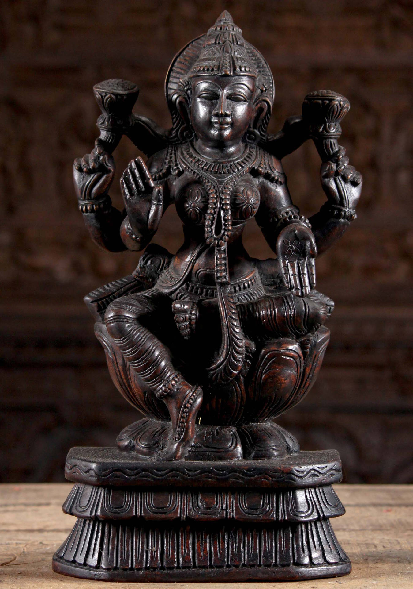 Wooden Lakshmi Devi Figurine