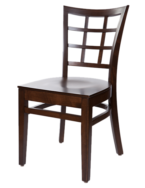 Wooden Lattice Back Chair PNG