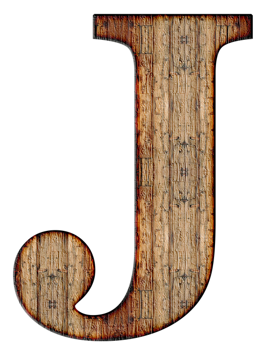 Wooden Letter J Texture PNG