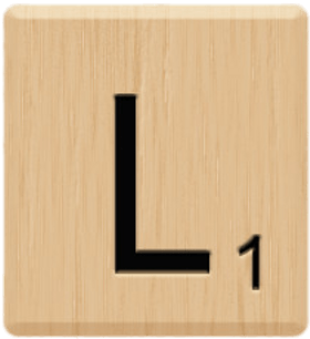 Wooden Letter L Scrabble Tile PNG