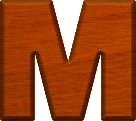 Wooden Letter M Texture PNG