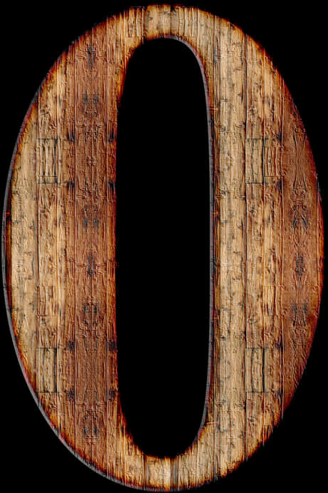 Wooden Letter O Texture PNG