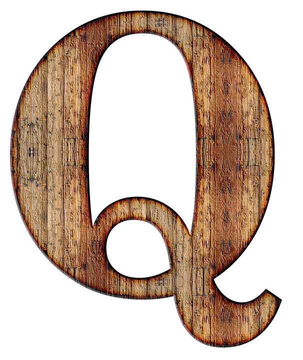 Wooden Letter Q Texture PNG