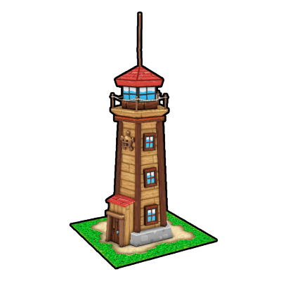 Wooden Lighthouse Illustration PNG