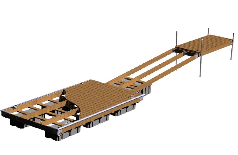 Wooden Marina Dock Design PNG