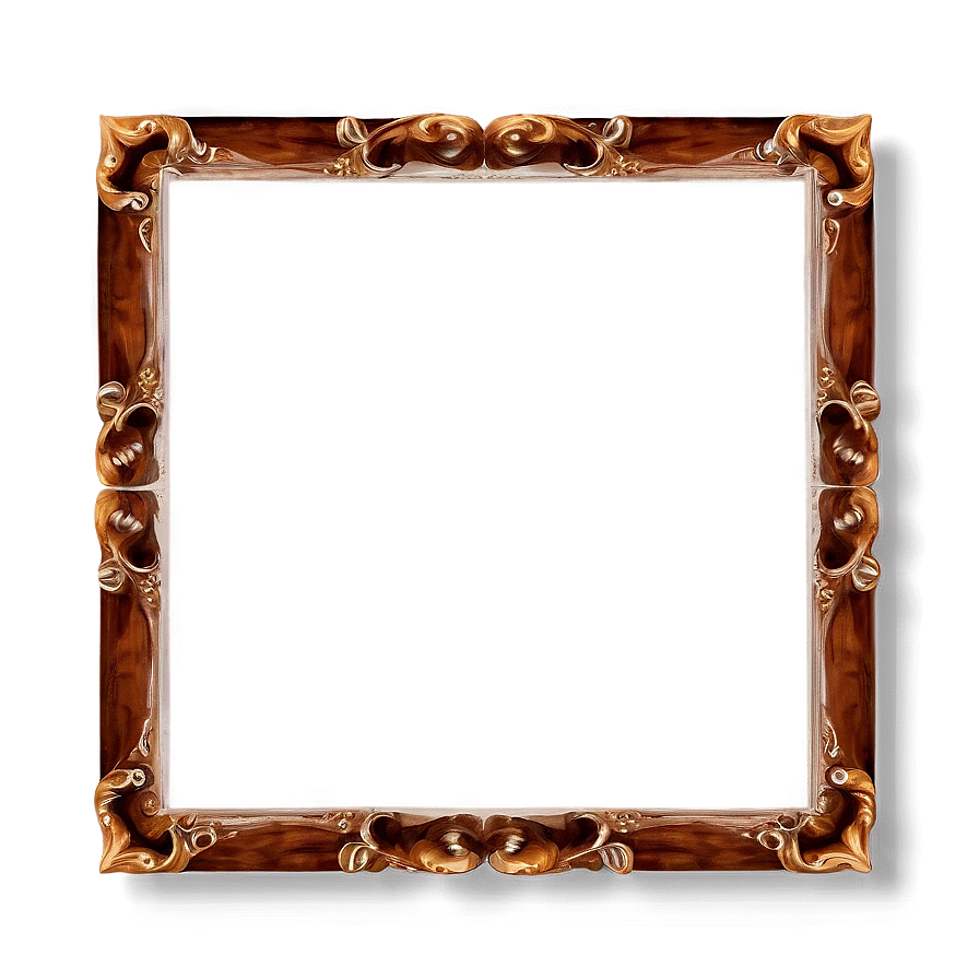 Wooden Mirror Frame Png 06212024 PNG