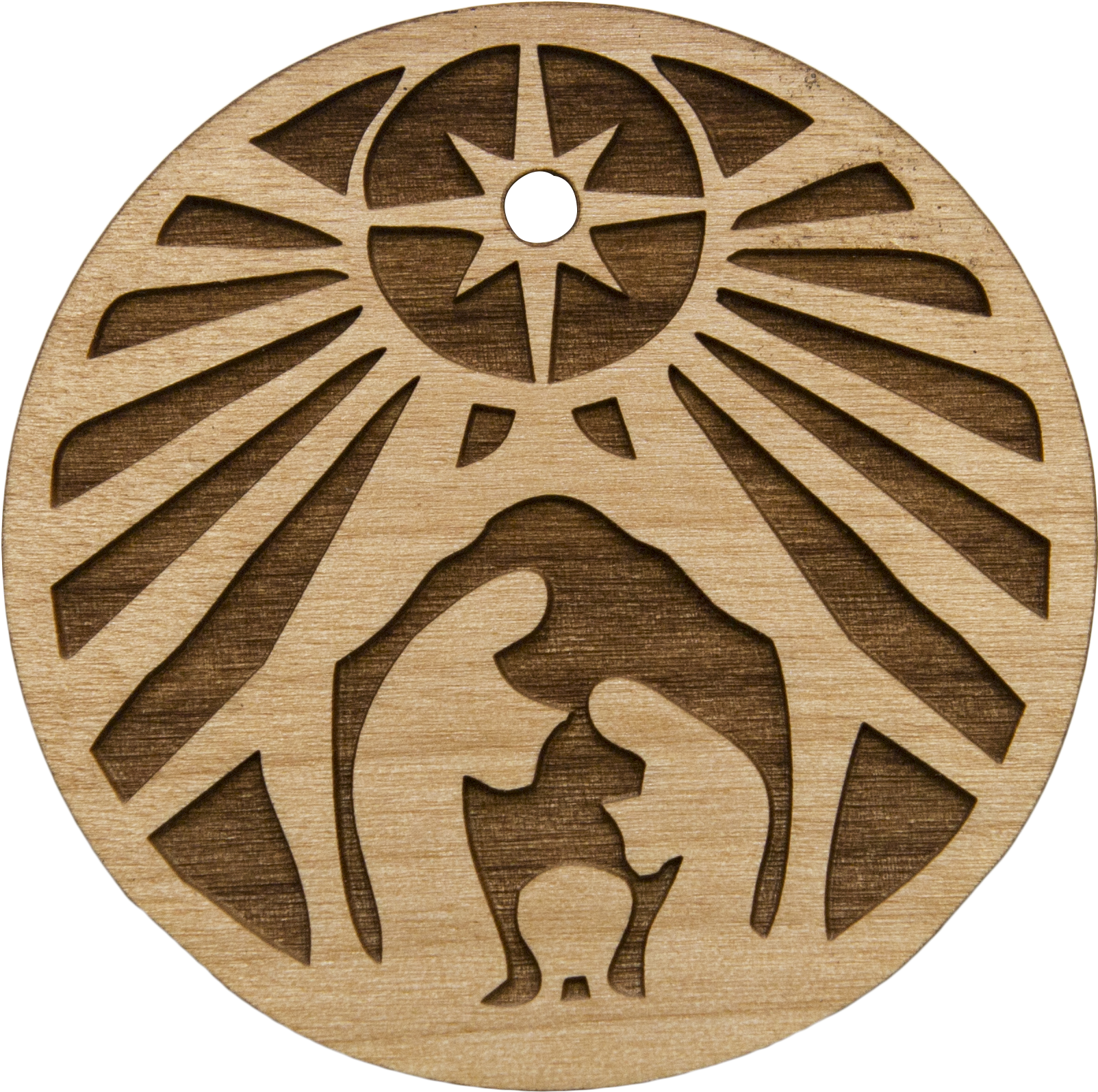 Wooden Nativity Scene Carving PNG
