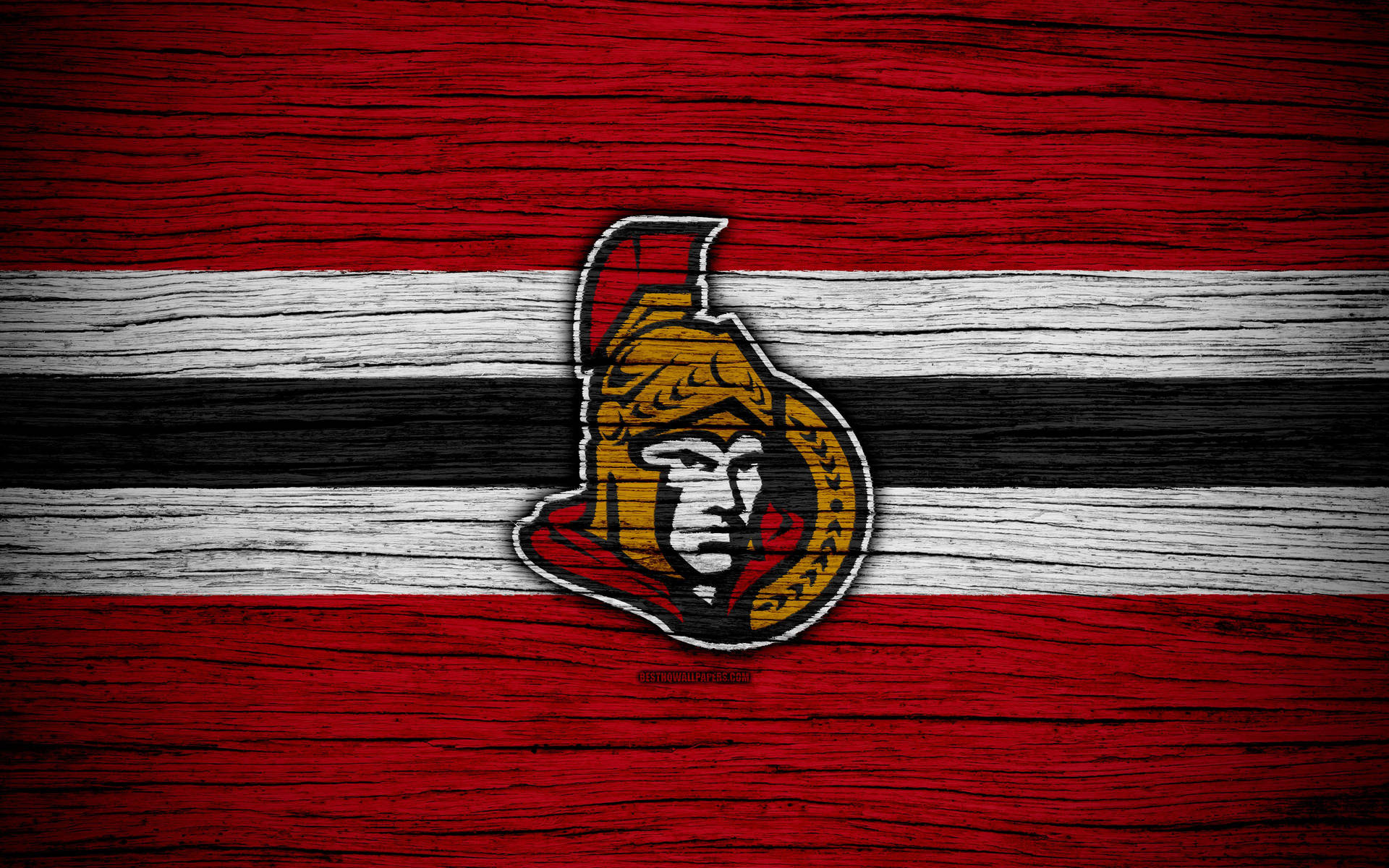 Wooden Ottawa Senators Emblem Wallpaper