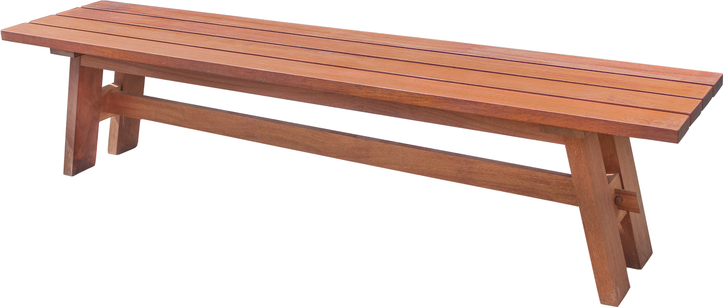 Wooden Outdoor Bench Isolated PNG