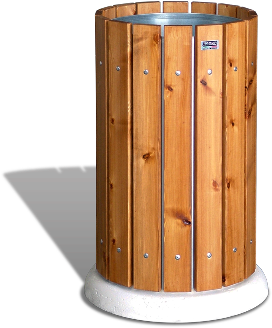 Wooden Outdoor Trash Bin PNG