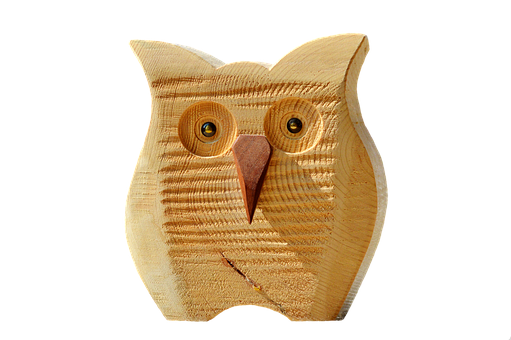 Wooden Owl Sculpture PNG